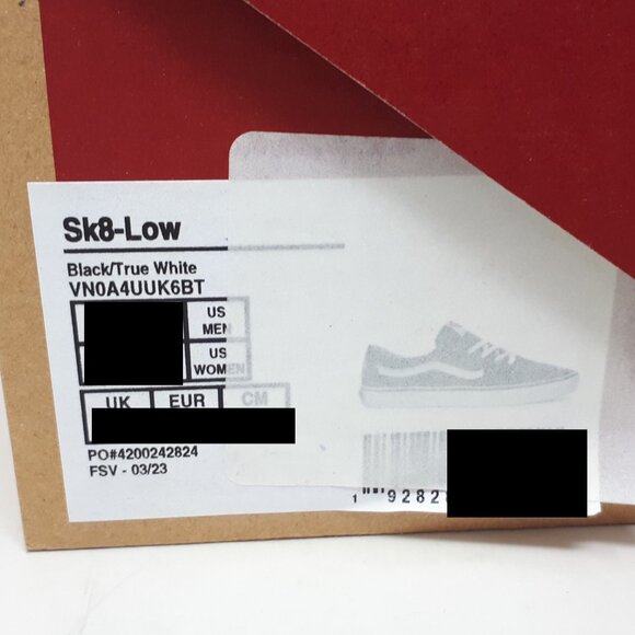 Vans Sk8-Low Black True White Classic Skate Casual Shoe Sneaker Womens Size NEW - Picture 9 of 11